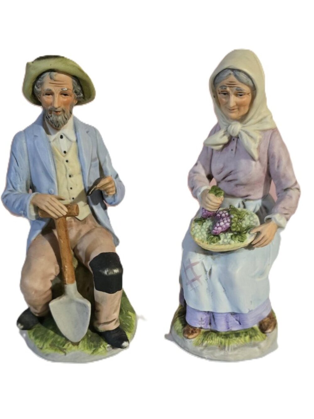 Homco Golden Years Elderly Farming Couple Figurines #1433